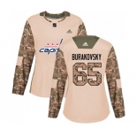 Women Adidas Washington Capitals #65 Andre Burakovsky Authentic Camo Veterans Day Practice NHL Jersey