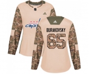 Women Adidas Washington Capitals #65 Andre Burakovsky Authentic Camo Veterans Day Practice NHL Jersey