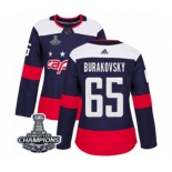 Women Adidas Washington Capitals #65 Andre Burakovsky Authentic Navy Blue 2018 Stadium Series 2018 Stanley Cup Final Champions NHL Jersey