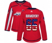 Women Adidas Washington Capitals #65 Andre Burakovsky Authentic Red USA Flag Fashion NHL Jersey