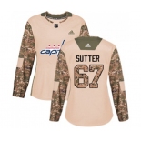 Women Adidas Washington Capitals #67 Riley Sutter Authentic Camo Veterans Day Practice NHL Jersey