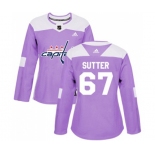 Women Adidas Washington Capitals #67 Riley Sutter Authentic Purple Fights Cancer Practice NHL Jersey