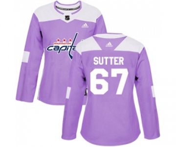 Women Adidas Washington Capitals #67 Riley Sutter Authentic Purple Fights Cancer Practice NHL Jersey