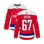 Women Adidas Washington Capitals #67 Riley Sutter Authentic Red Alternate NHL Jersey