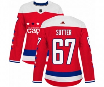 Women Adidas Washington Capitals #67 Riley Sutter Authentic Red Alternate NHL Jersey