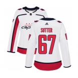 Women Adidas Washington Capitals #67 Riley Sutter Authentic White Away NHL Jersey