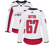 Women Adidas Washington Capitals #67 Riley Sutter Authentic White Away NHL Jersey