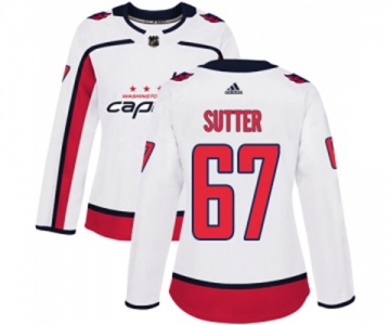 Women Adidas Washington Capitals #67 Riley Sutter Authentic White Away NHL Jersey