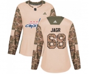 Women Adidas Washington Capitals #68 Jaromir Jagr Authentic Camo Veterans Day Practice NHL Jersey