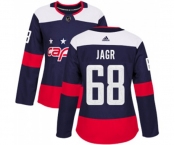 Women Adidas Washington Capitals #68 Jaromir Jagr Authentic Navy Blue 2018 Stadium Series NHL Jersey