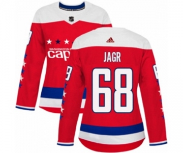 Women Adidas Washington Capitals #68 Jaromir Jagr Authentic Red Alternate NHL Jersey