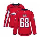 Women Adidas Washington Capitals #68 Jaromir Jagr Premier Red Home NHL Jersey