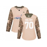 Women Adidas Washington Capitals #70 Braden Holtby Camo Authentic 2017 Veterans Day Stitched NHL Jersey