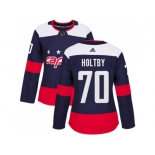 Women Adidas Washington Capitals #70 Braden Holtby Navy Authentic 2018 Stadium Series Stitched NHL Jersey