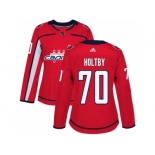 Women Adidas Washington Capitals #70 Braden Holtby Red Home Authentic Stitched NHL Jersey