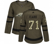 Women Adidas Washington Capitals #71 Kody Clark Authentic Green Salute to Service NHL Jersey