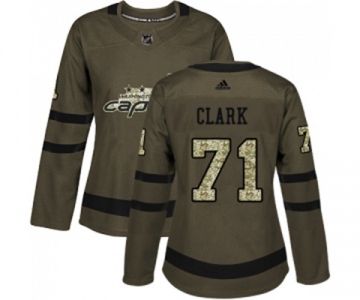 Women Adidas Washington Capitals #71 Kody Clark Authentic Green Salute to Service NHL Jersey