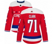 Women Adidas Washington Capitals #71 Kody Clark Authentic Red Alternate NHL Jersey