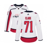 Women Adidas Washington Capitals #71 Kody Clark Authentic White Away NHL Jersey