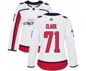 Women Adidas Washington Capitals #71 Kody Clark Authentic White Away NHL Jersey