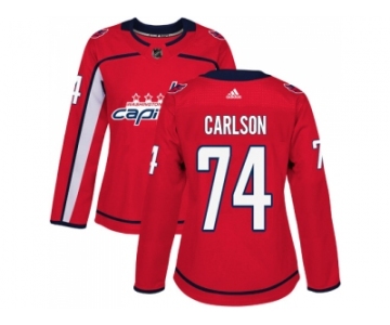 Women Adidas Washington Capitals #74 John Carlson Red Home Authentic Stitched NHL Jersey