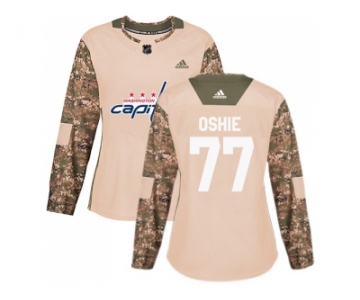 Women Adidas Washington Capitals #77 T.J. Oshie Camo Authentic 2017 Veterans Day Stitched NHL Jersey