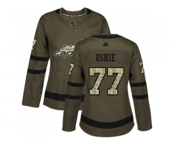 Women Adidas Washington Capitals #77 T.J Oshie Green Salute to Service Stitched NHL Jersey