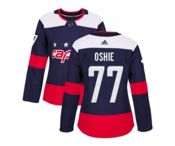 Women Adidas Washington Capitals #77 T.J. Oshie Navy Authentic 2018 Stadium Series Stitched NHL Jersey