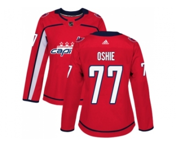 Women Adidas Washington Capitals #77 T.J Oshie Red Home Authentic Stitched NHL Jersey