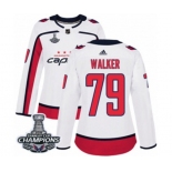 Women Adidas Washington Capitals #79 Nathan Walker Authentic White Away 2018 Stanley Cup Final Champions NHL Jersey