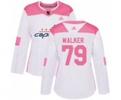 Women Adidas Washington Capitals #79 Nathan Walker Authentic White Pink Fashion NHL Jersey