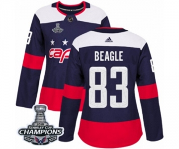 Women Adidas Washington Capitals #83 Jay Beagle Authentic Navy Blue 2018 Stadium Series 2018 Stanley Cup Final Champions NHL Jersey