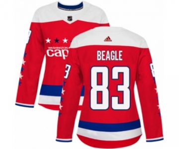 Women Adidas Washington Capitals #83 Jay Beagle Authentic Red Alternate NHL Jersey