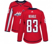 Women Adidas Washington Capitals #83 Jay Beagle Premier Red Home NHL Jersey