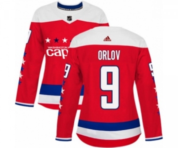 Women Adidas Washington Capitals #9 Dmitry Orlov Authentic Red Alternate NHL Jersey