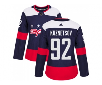 Women Adidas Washington Capitals #92 Evgeny Kuznetsov Navy Authentic 2018 Stadium Series Stitched NHL Jersey