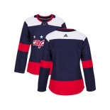 Women Adidas Washington Capitals Blank Navy Authentic 2018 Stadium Series Stitched NHL Jersey