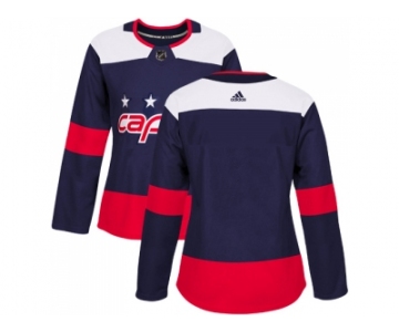 Women Adidas Washington Capitals Blank Navy Authentic 2018 Stadium Series Stitched NHL Jersey