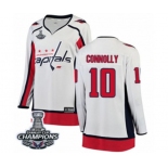 Women Washington Capitals #10 Brett Connolly Fanatics Branded White Away Breakaway 2018 Stanley Cup Final Champions NHL Jersey