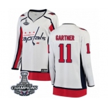 Women Washington Capitals #11 Mike Gartner Fanatics Branded White Away Breakaway 2018 Stanley Cup Final Champions NHL Jersey