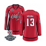 Women Washington Capitals #13 Jakub Vrana Fanatics Branded Red Home Breakaway 2018 Stanley Cup Final Champions NHL Jersey