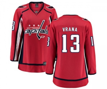 Women Washington Capitals #13 Jakub Vrana Fanatics Branded Red Home Breakaway NHL Jersey