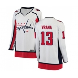 Women Washington Capitals #13 Jakub Vrana Fanatics Branded White Away Breakaway NHL Jersey