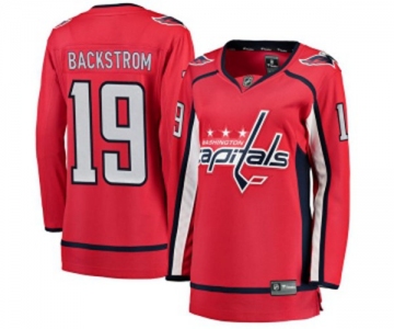 Women Washington Capitals #19 Nicklas Backstrom Fanatics Branded Red Home Breakaway NHL Jersey