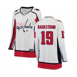 Women Washington Capitals #19 Nicklas Backstrom Fanatics Branded White Away Breakaway NHL Jersey