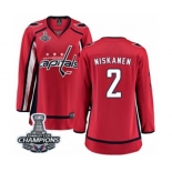 Women Washington Capitals #2 Matt Niskanen Fanatics Branded Red Home Breakaway 2018 Stanley Cup Final Champions NHL Jersey