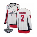 Women Washington Capitals #2 Matt Niskanen Fanatics Branded White Away Breakaway 2018 Stanley Cup Final Champions NHL Jersey