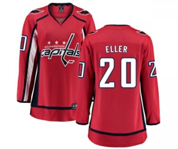 Women Washington Capitals #20 Lars Eller Fanatics Branded Red Home Breakaway NHL Jersey