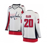 Women Washington Capitals #20 Lars Eller Fanatics Branded White Away Breakaway NHL Jersey