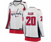 Women Washington Capitals #20 Lars Eller Fanatics Branded White Away Breakaway NHL Jersey